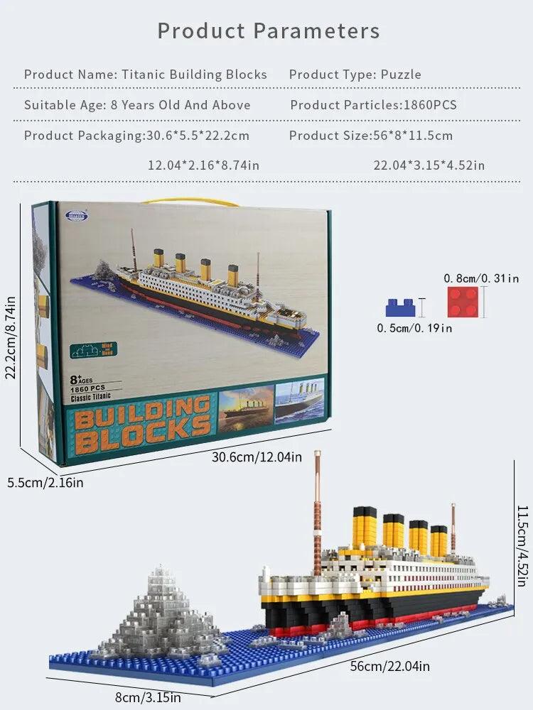 1860Pcs Titanic Micro Mini Building Blocks Set Ziggy's Pop Toy Shoppe