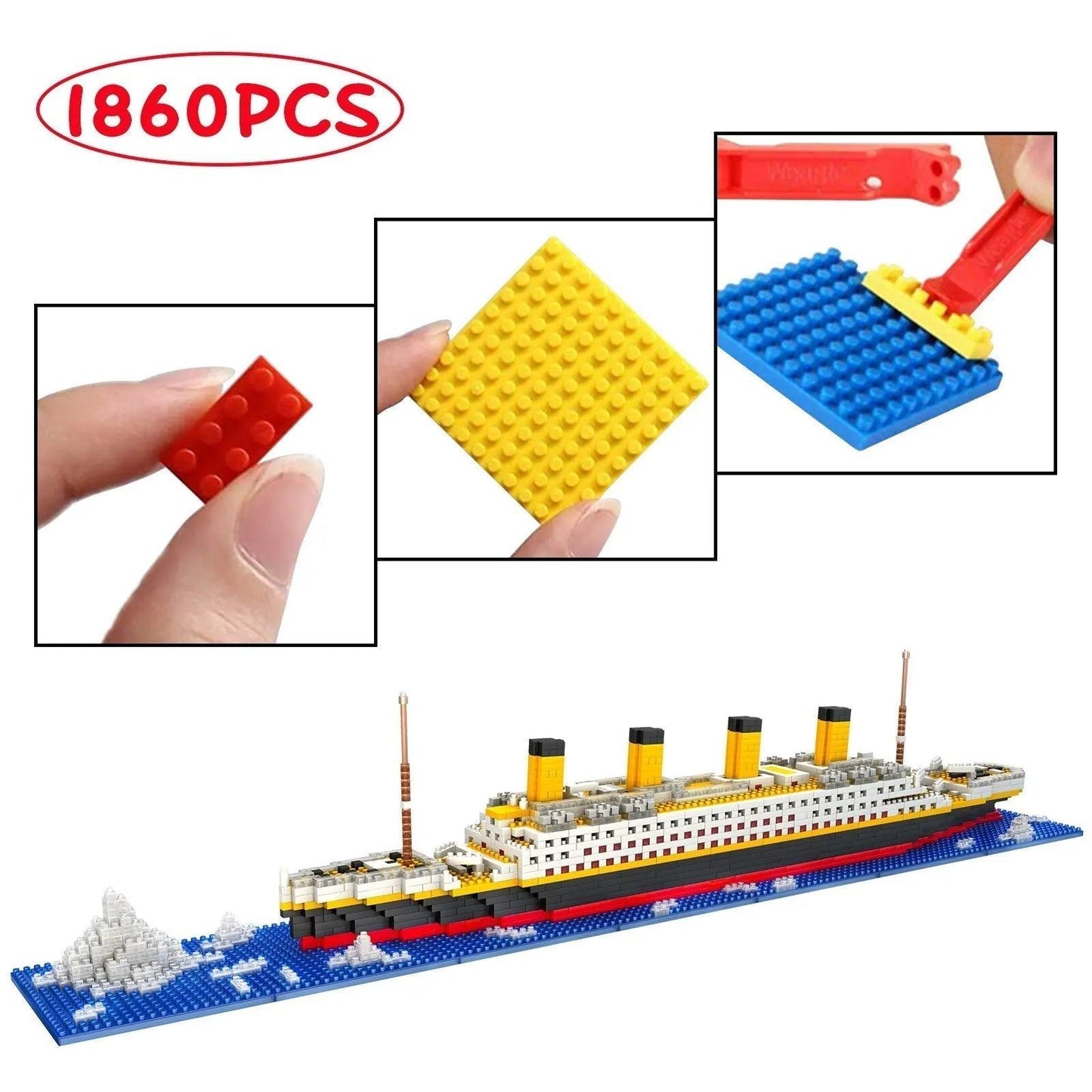 1860Pcs Titanic Micro Mini Building Blocks Set Ziggy's Pop Toy Shoppe