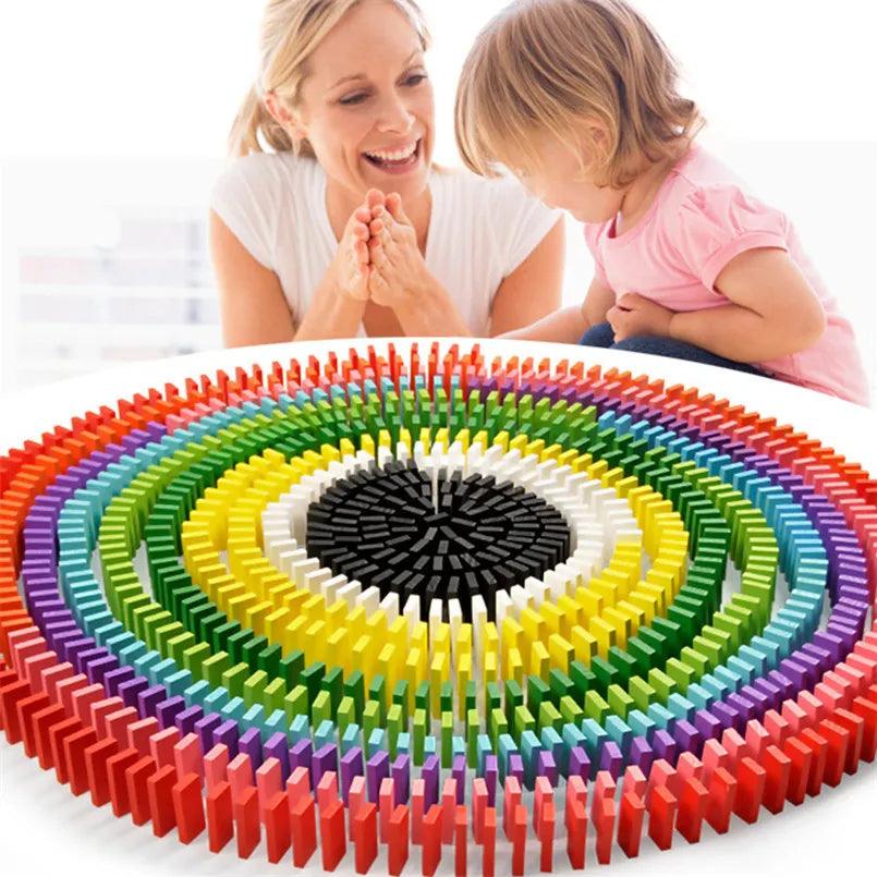 240pcs/set Rainbow Wooden Domino Toy Set Ziggy's Pop Toy Shoppe
