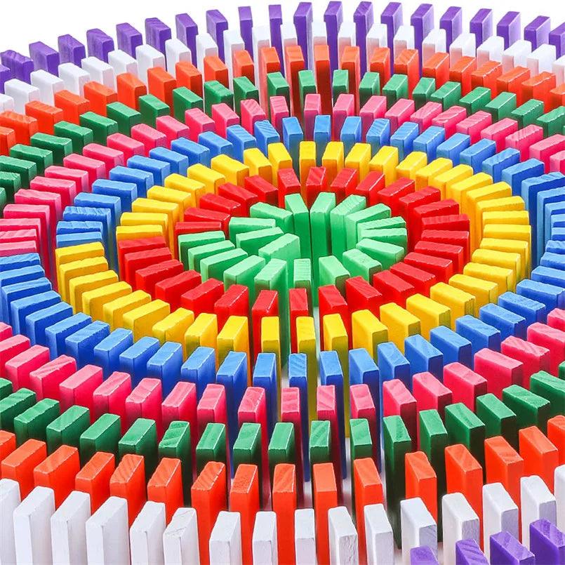 240pcs/set Rainbow Wooden Domino Toy Set Ziggy's Pop Toy Shoppe