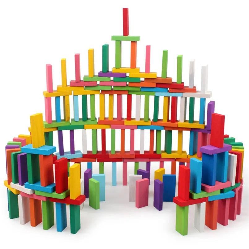 240pcs/set Rainbow Wooden Domino Toy Set Ziggy's Pop Toy Shoppe