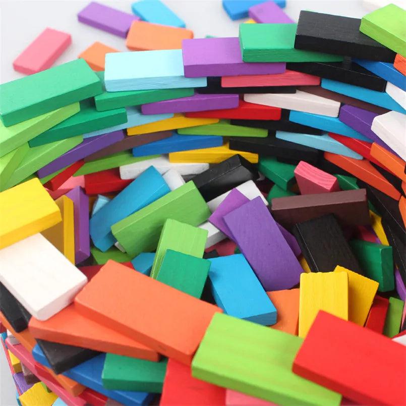 240pcs/set Rainbow Wooden Domino Toy Set Ziggy's Pop Toy Shoppe