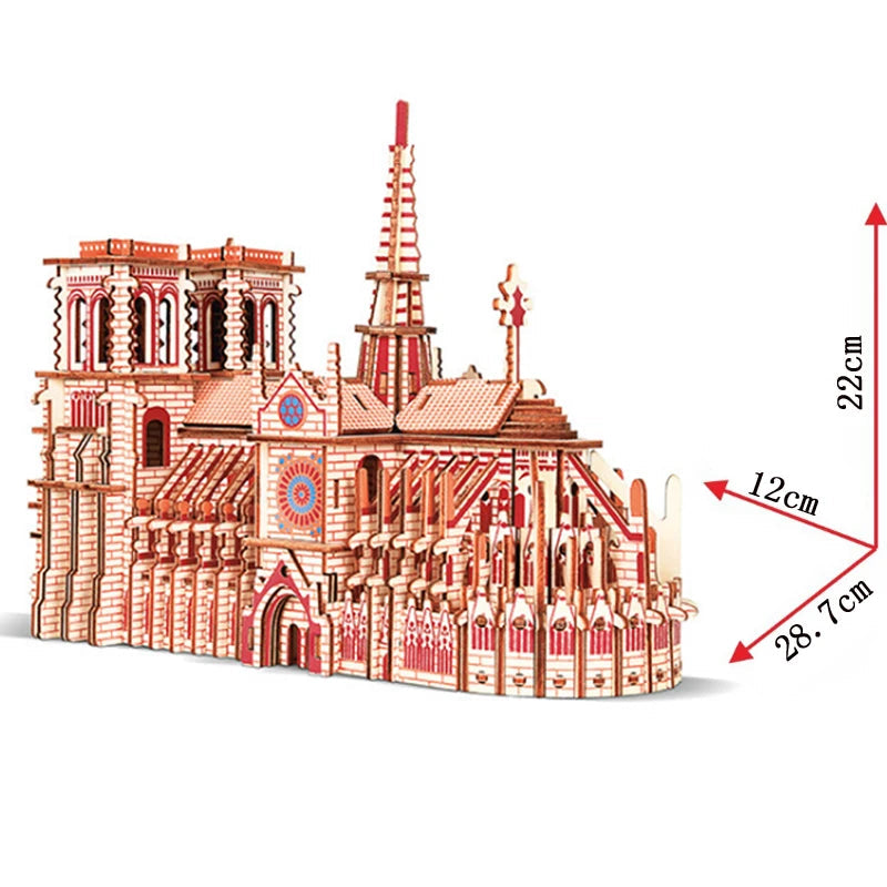 3D Wooden Notre Dame Cathedral Puzzle Ziggy's Pop Toy Shoppe