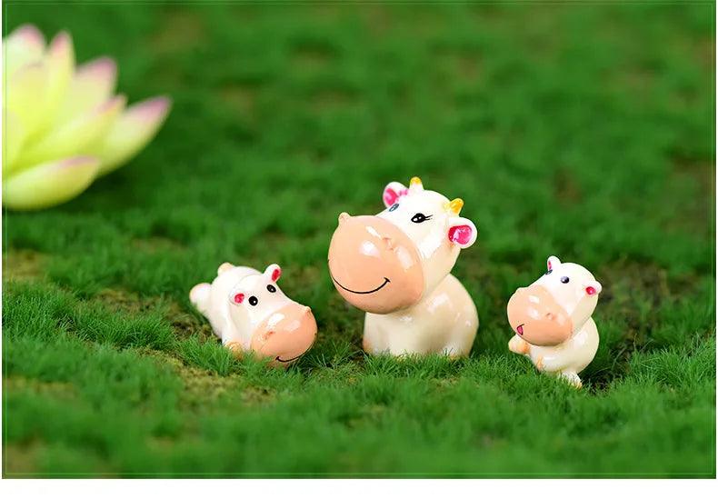4-Piece Cute Cow Family Figurines for Home or Garden Ziggy's Pop Toy Shoppe