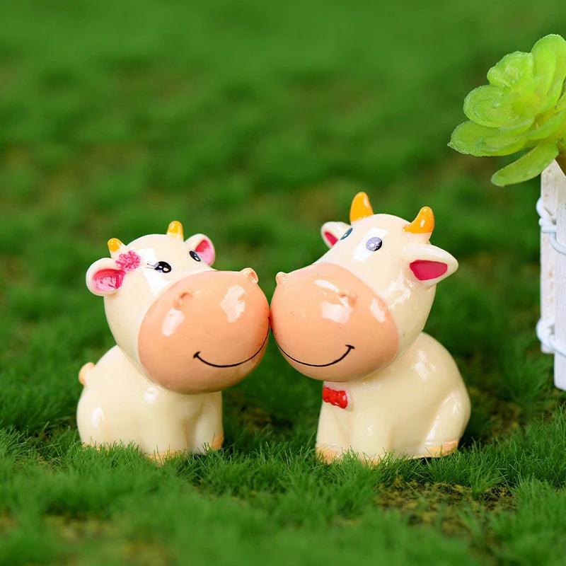 4-Piece Cute Cow Family Figurines for Home or Garden Ziggy's Pop Toy Shoppe