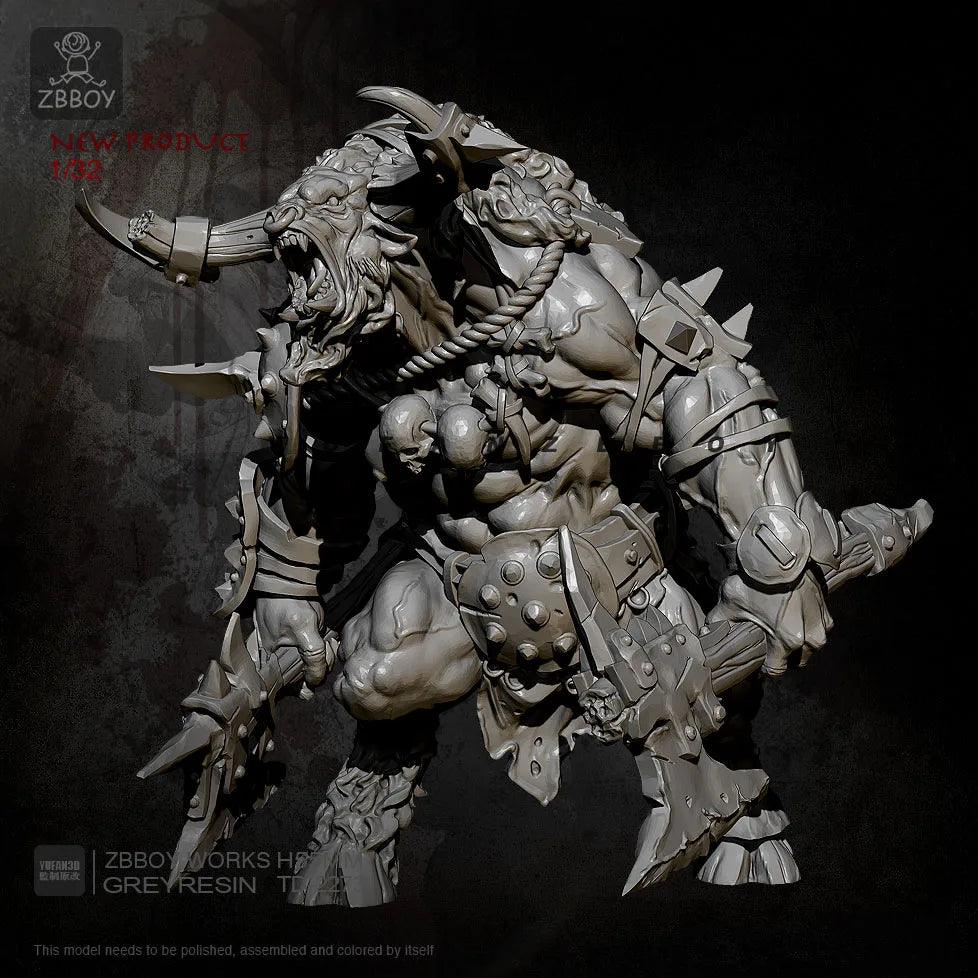 55mm Resin Minotaur with Double Axes Model Ziggy's Pop Toy Shoppe