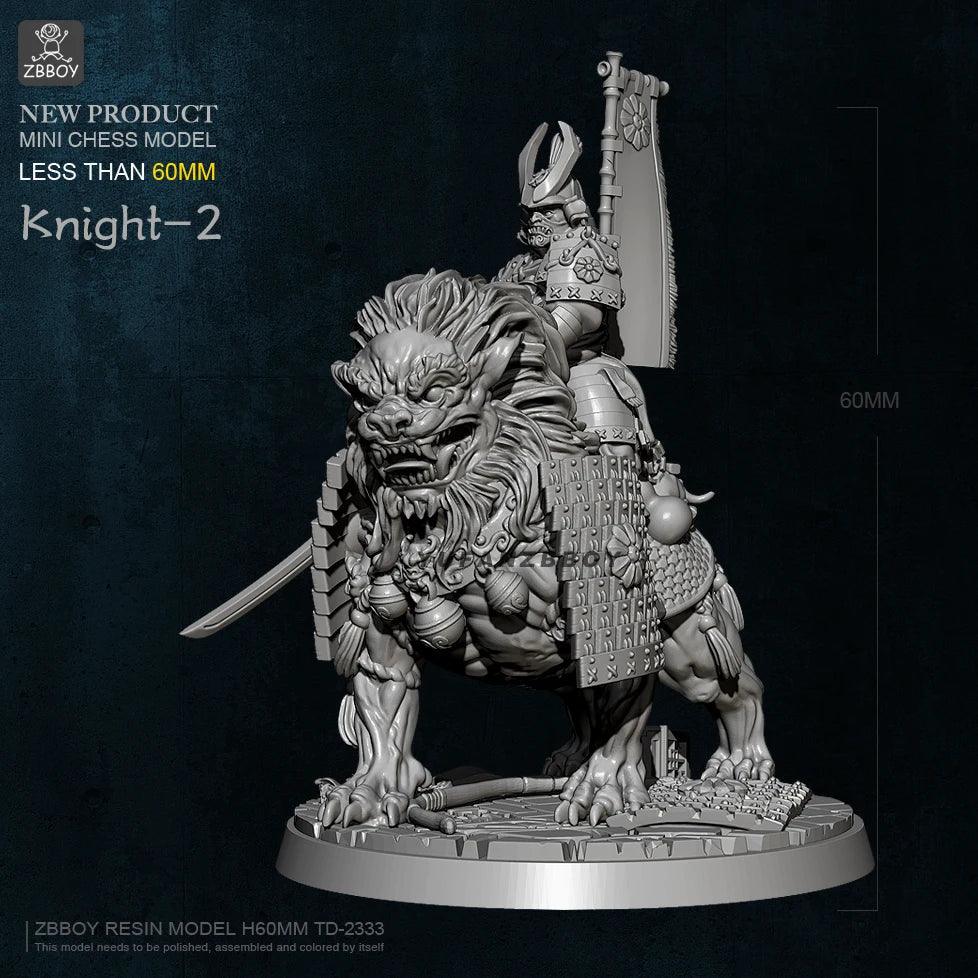 60mm Resin Samurai Riding Lion Model Ziggy's Pop Toy Shoppe