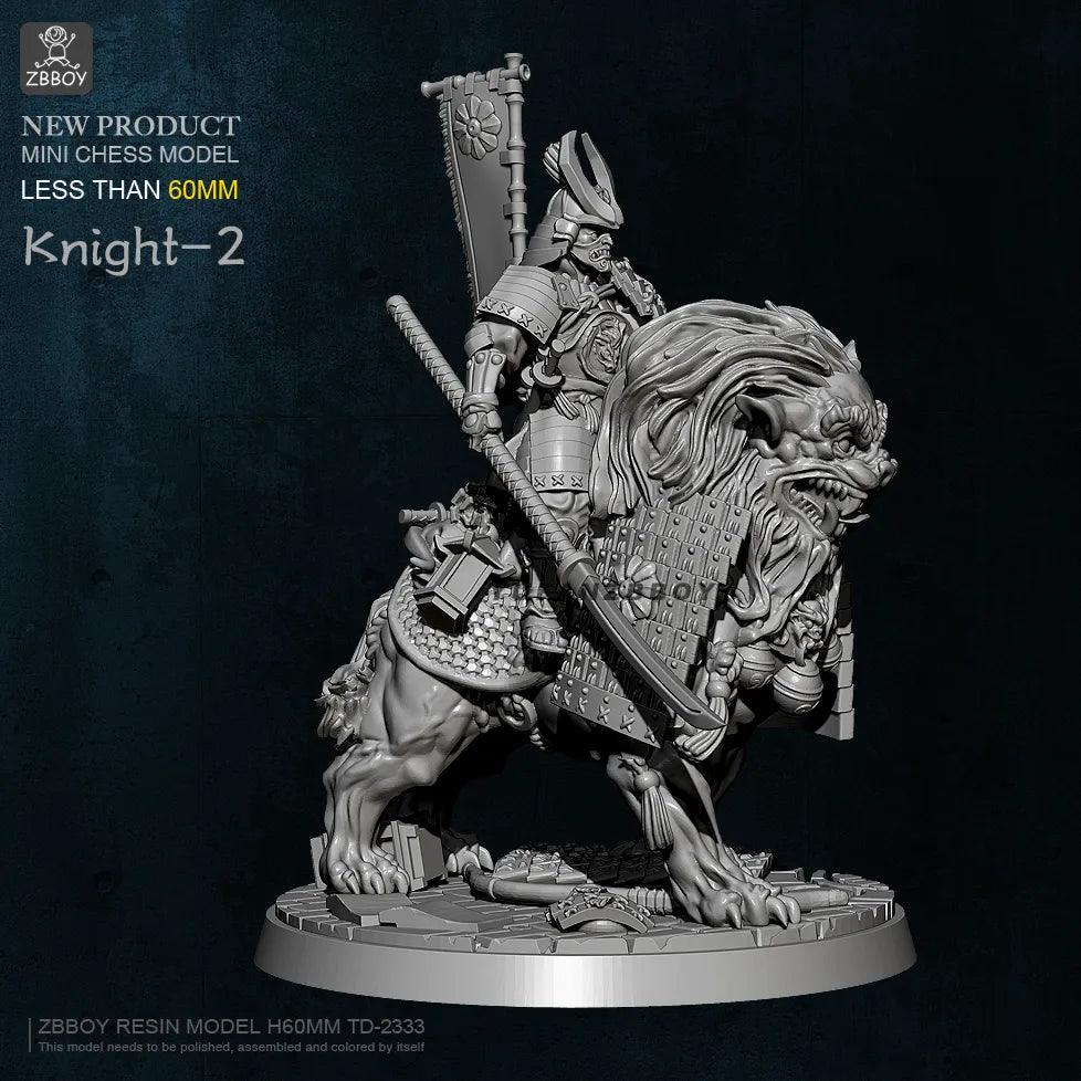 60mm Resin Samurai Riding Lion Model Ziggy's Pop Toy Shoppe