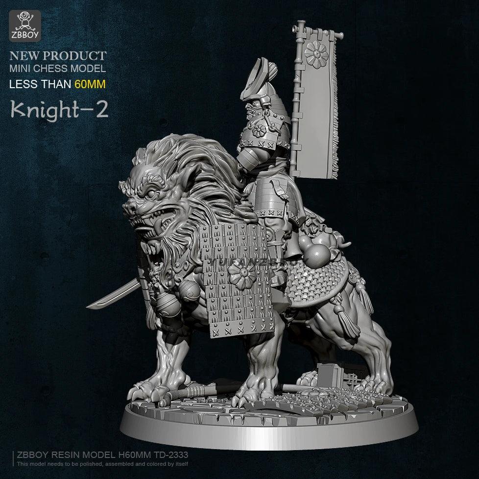 60mm Resin Samurai Riding Lion Model Ziggy's Pop Toy Shoppe