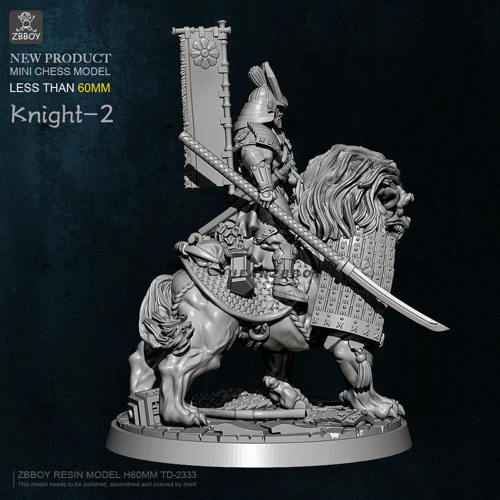 60mm Resin Samurai Riding Lion Model Ziggy's Pop Toy Shoppe
