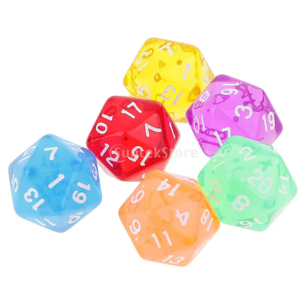 6pcs 20-Sided (D20) Polyhedral Dice Ziggy's Pop Toy Shoppe