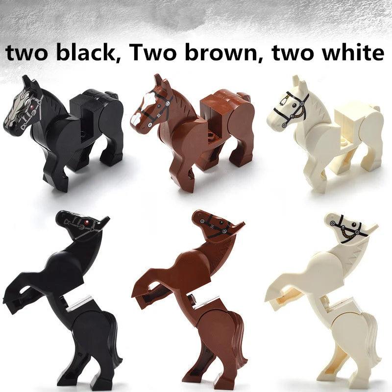 6pcs/set MOC Horses Building Block Figures Ziggy's Pop Toy Shoppe