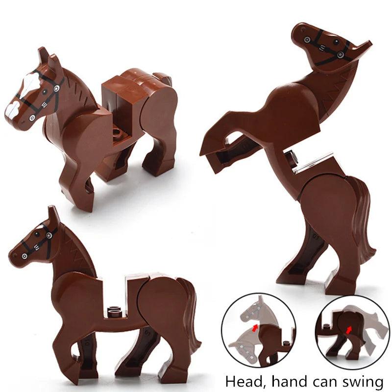 6pcs/set MOC Horses Building Block Figures Ziggy's Pop Toy Shoppe