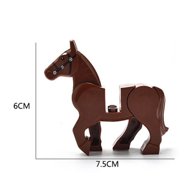 6pcs/set MOC Horses Building Block Figures Ziggy's Pop Toy Shoppe