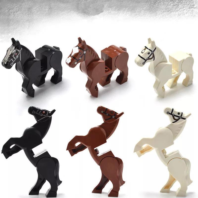 6pcs/set MOC Horses Building Block Figures Ziggy's Pop Toy Shoppe