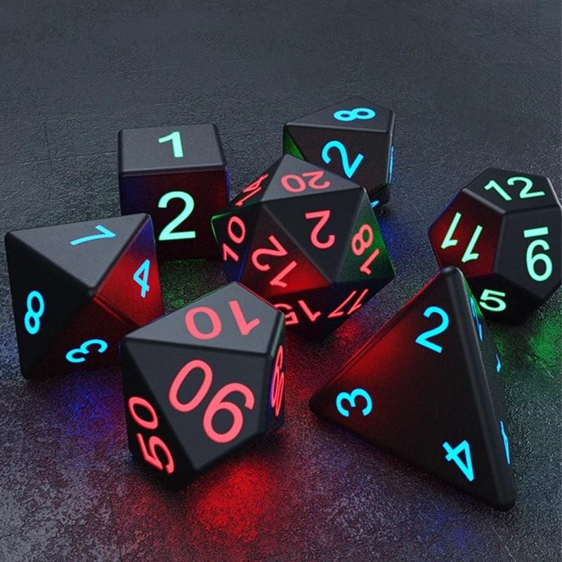 7pcs/set Electronic Glowing LED Dice (D4-D20) Ziggy's Pop Toy Shoppe