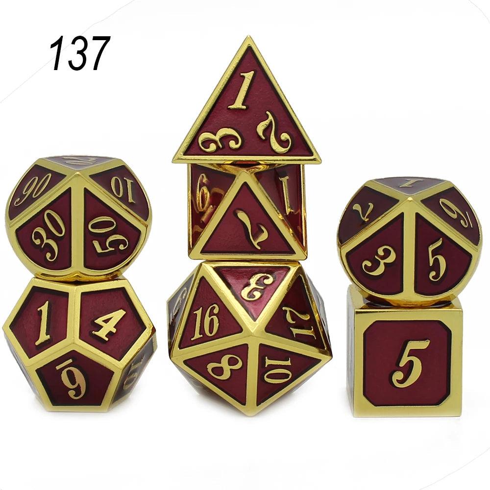 7pcs/set Metal Dice Set for Role Playing Games Ziggy's Pop Toy Shoppe