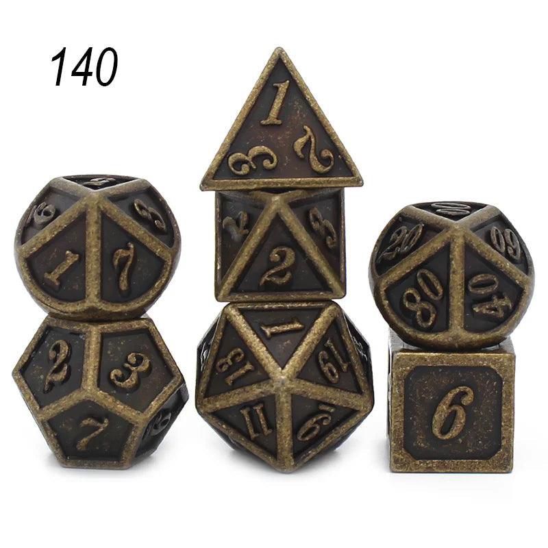 7pcs/set Metal Dice Set for Role Playing Games Ziggy's Pop Toy Shoppe