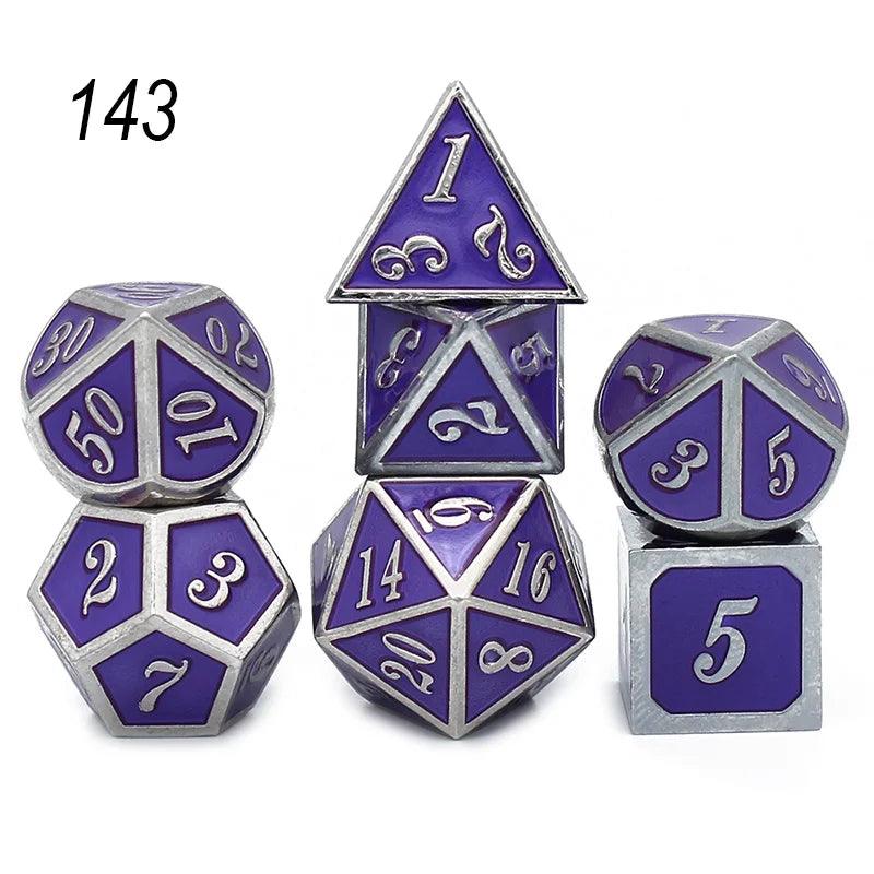 7pcs/set Metal Dice Set for Role Playing Games Ziggy's Pop Toy Shoppe