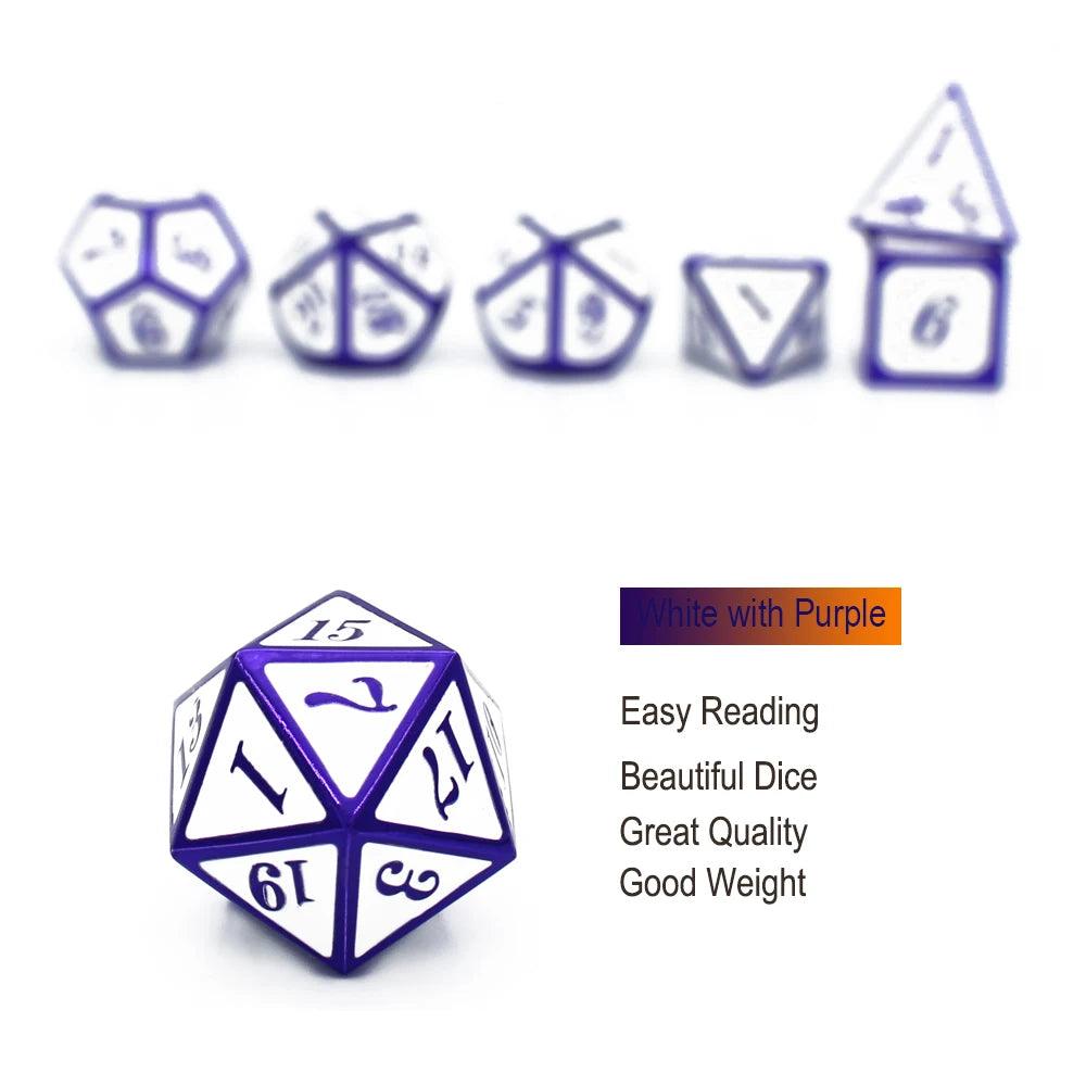 7pcs/set Metal Dice Set for Role Playing Games Ziggy's Pop Toy Shoppe