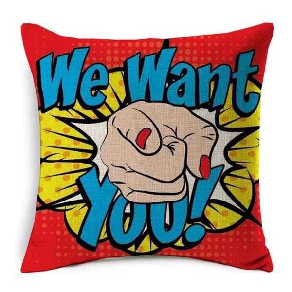 American POP Art Cushion Covers Ziggy's Pop Toy Shoppe