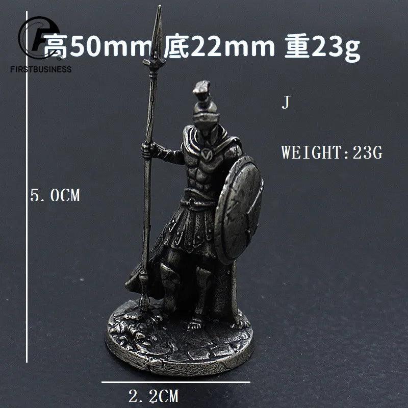 Ancient Spartan Hoplite Warrior Standing with Spear and Shield Miniature Figurine Ziggy's Pop Toy Shoppe