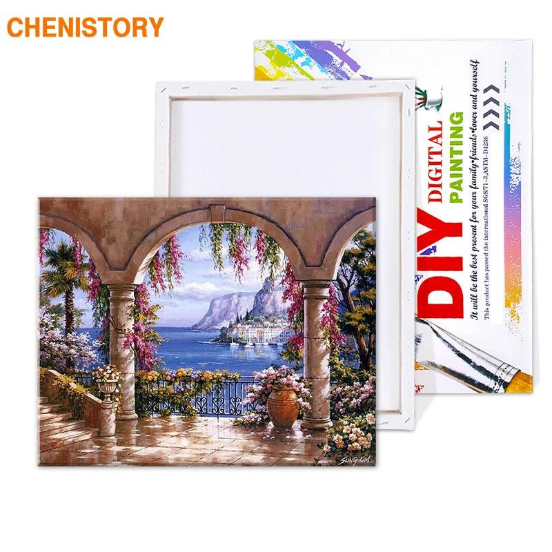 CHENISTORY Europe Seascape DIY Painting By Numbers Canvas Ziggy's Pop Toy Shoppe