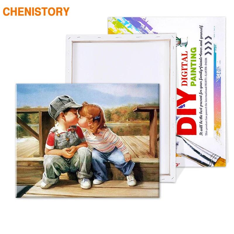 CHENISTORY Happiness Childhood DIY Painting By Numbers Canvas Ziggy's Pop Toy Shoppe