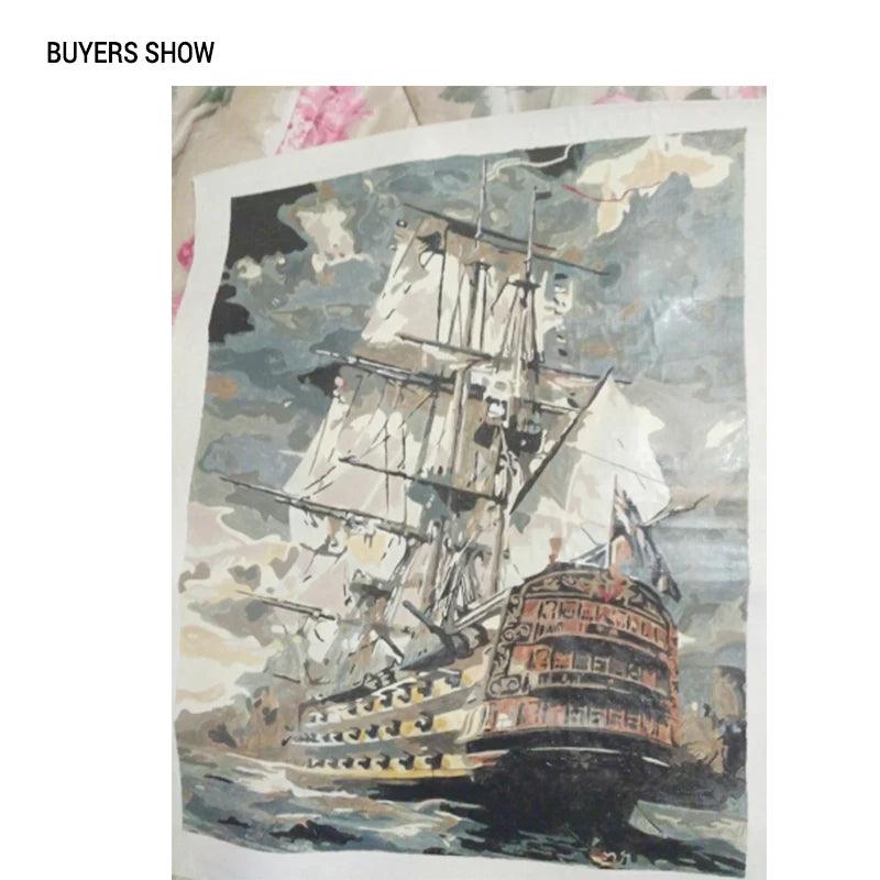 CHENISTORY Sailing Ship Painting By Numbers Canvas Ziggy's Pop Toy Shoppe