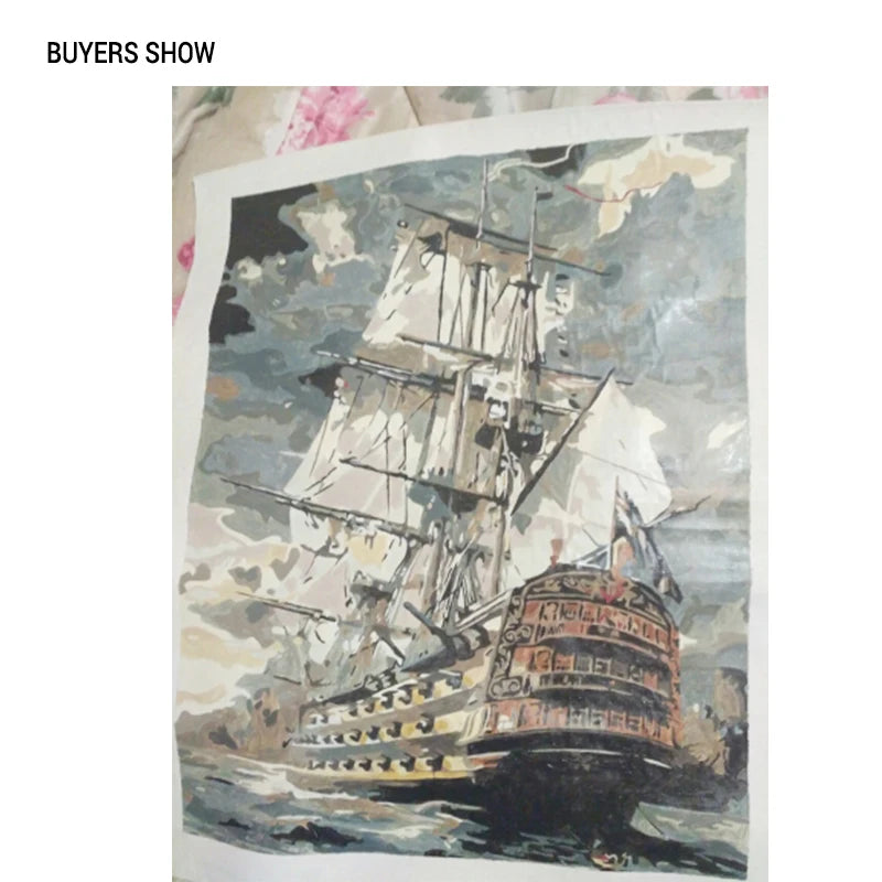 CHENISTORY Sailing Ship Painting By Numbers Canvas Ziggy's Pop Toy Shoppe