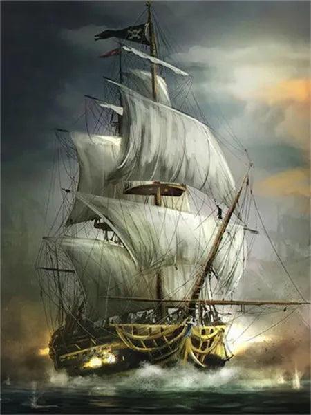 CHENISTORY Sailing Ship Painting By Numbers Canvas Ziggy's Pop Toy Shoppe