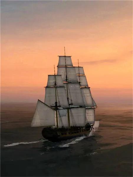 CHENISTORY Sailing Ship Painting By Numbers Canvas Ziggy's Pop Toy Shoppe