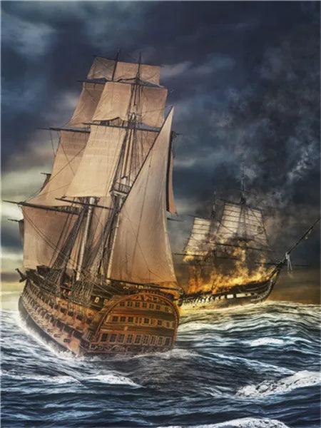 CHENISTORY Sailing Ship Painting By Numbers Canvas Ziggy's Pop Toy Shoppe
