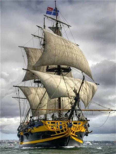 CHENISTORY Sailing Ship Painting By Numbers Canvas Ziggy's Pop Toy Shoppe
