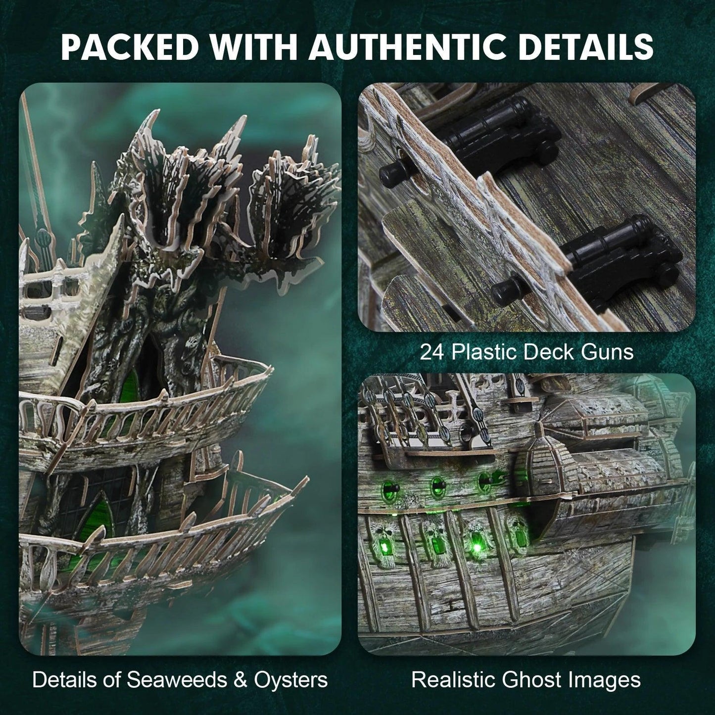 CubicFun 3D Puzzles Flying Dutchman Pirate Ship Model with LED Lights Ziggy's Pop Toy Shoppe
