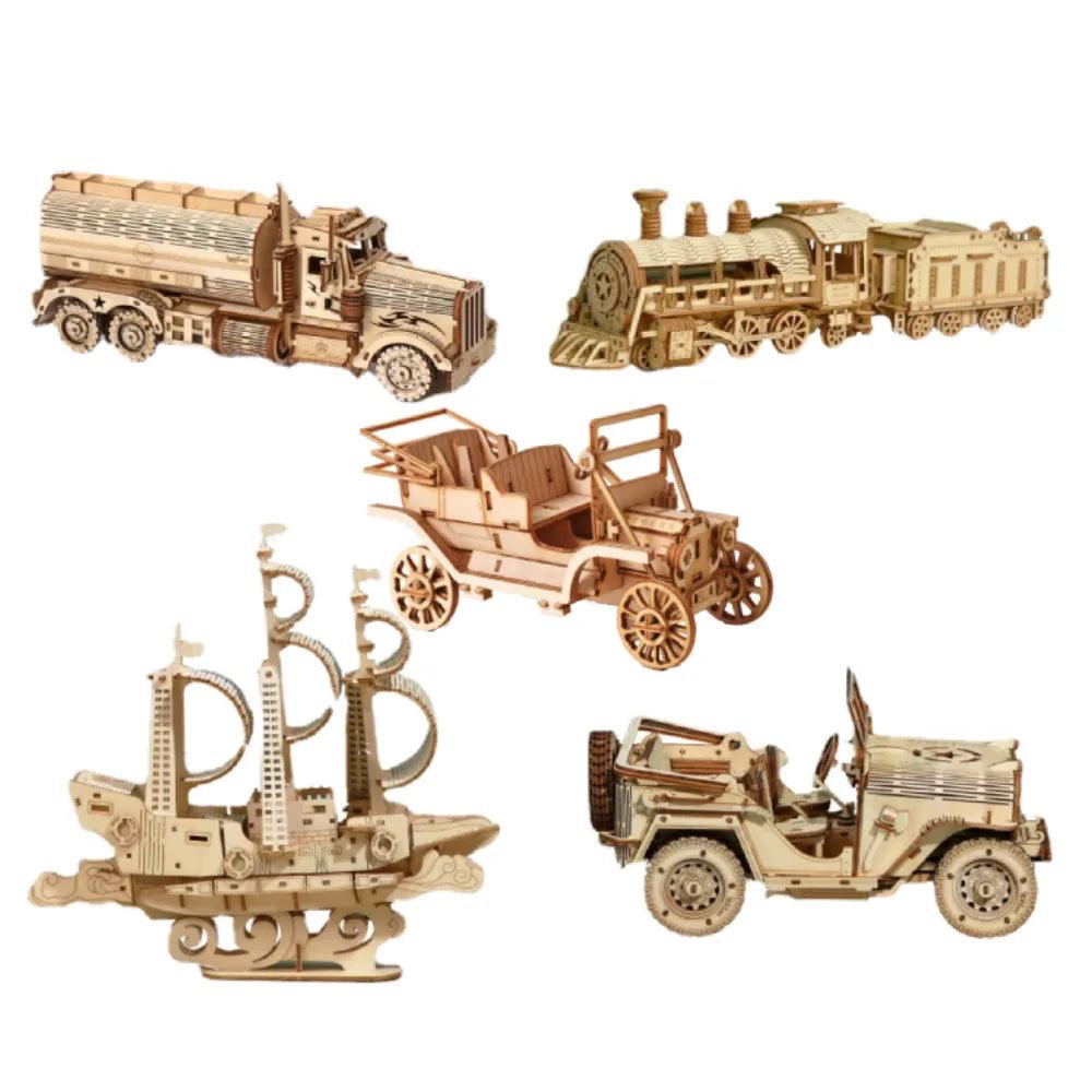 DIY 3D Wooden Ship Model with Moving Gears Ziggy's Pop Toy Shoppe