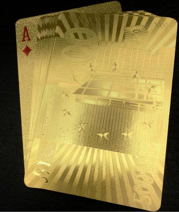 Gold Foil Plastic Poker Playing Cards Ziggy's Pop Toy Shoppe