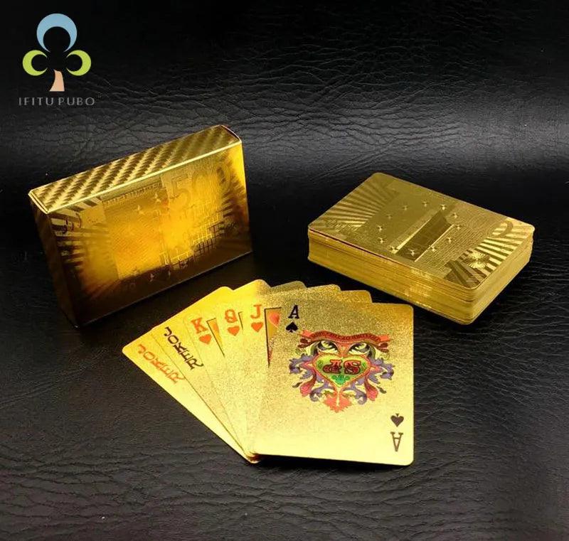 Gold Foil Plastic Poker Playing Cards Ziggy's Pop Toy Shoppe