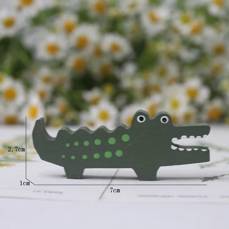 Handmade Wooden Alligator Figurine Ziggy's Pop Toy Shoppe