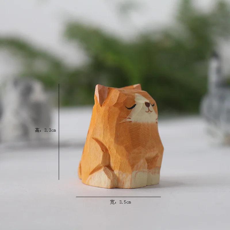 Handmade Wooden Pomeranian Dog Figurine Ziggy's Pop Toy Shoppe