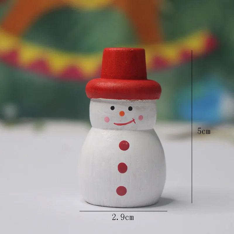 Handmade Wooden Snowman Figurine Ziggy's Pop Toy Shoppe