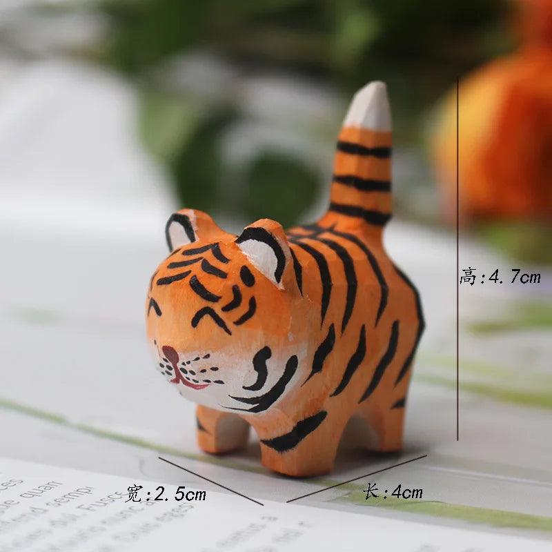Handmade Wooden Tiger Figurine Ziggy's Pop Toy Shoppe