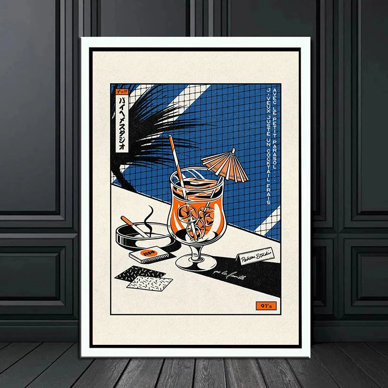 Japanese Anime Cocktail Street Art Classic Poster Ziggy's Pop Toy Shoppe