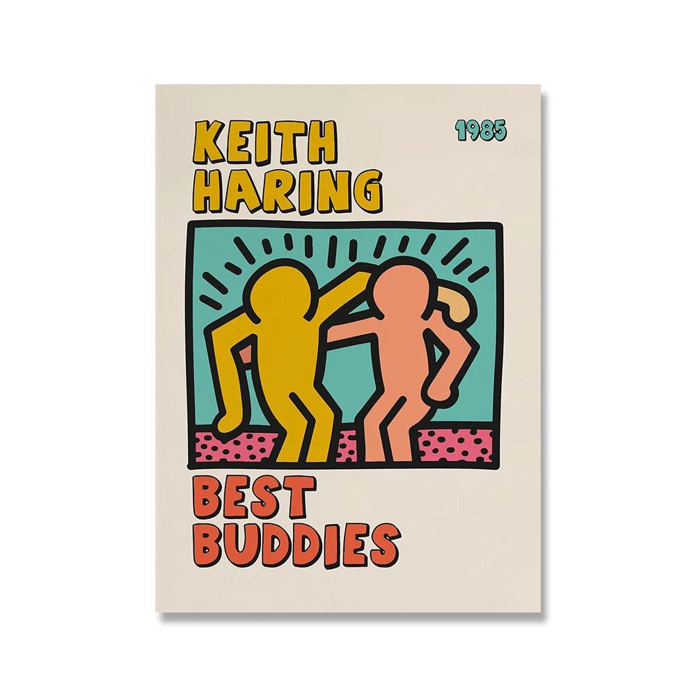 Keith Haring Best Buddies Pop Art Canvas Ziggy's Pop Toy Shoppe