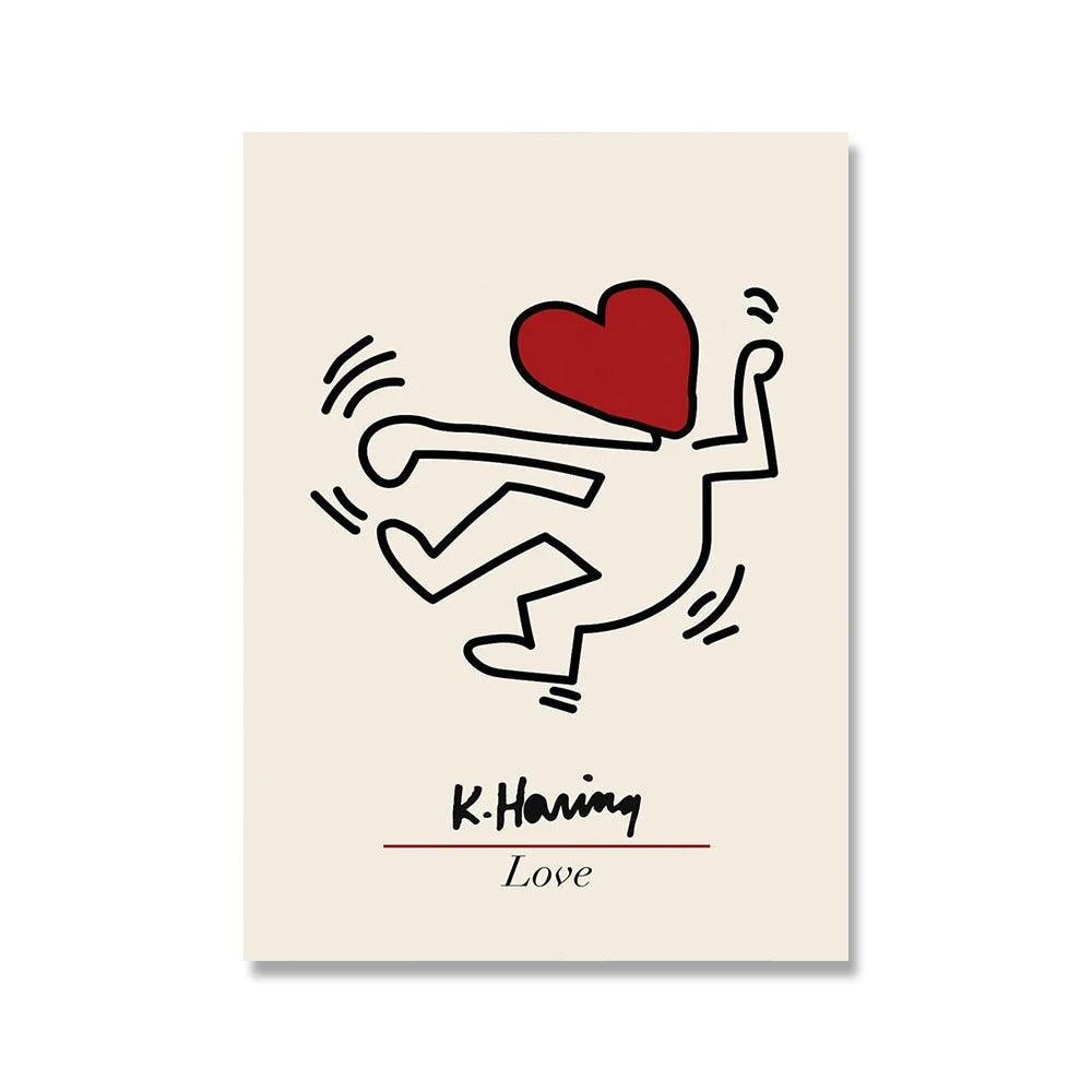 Keith Haring Love Pop Art Canvas Ziggy's Pop Toy Shoppe