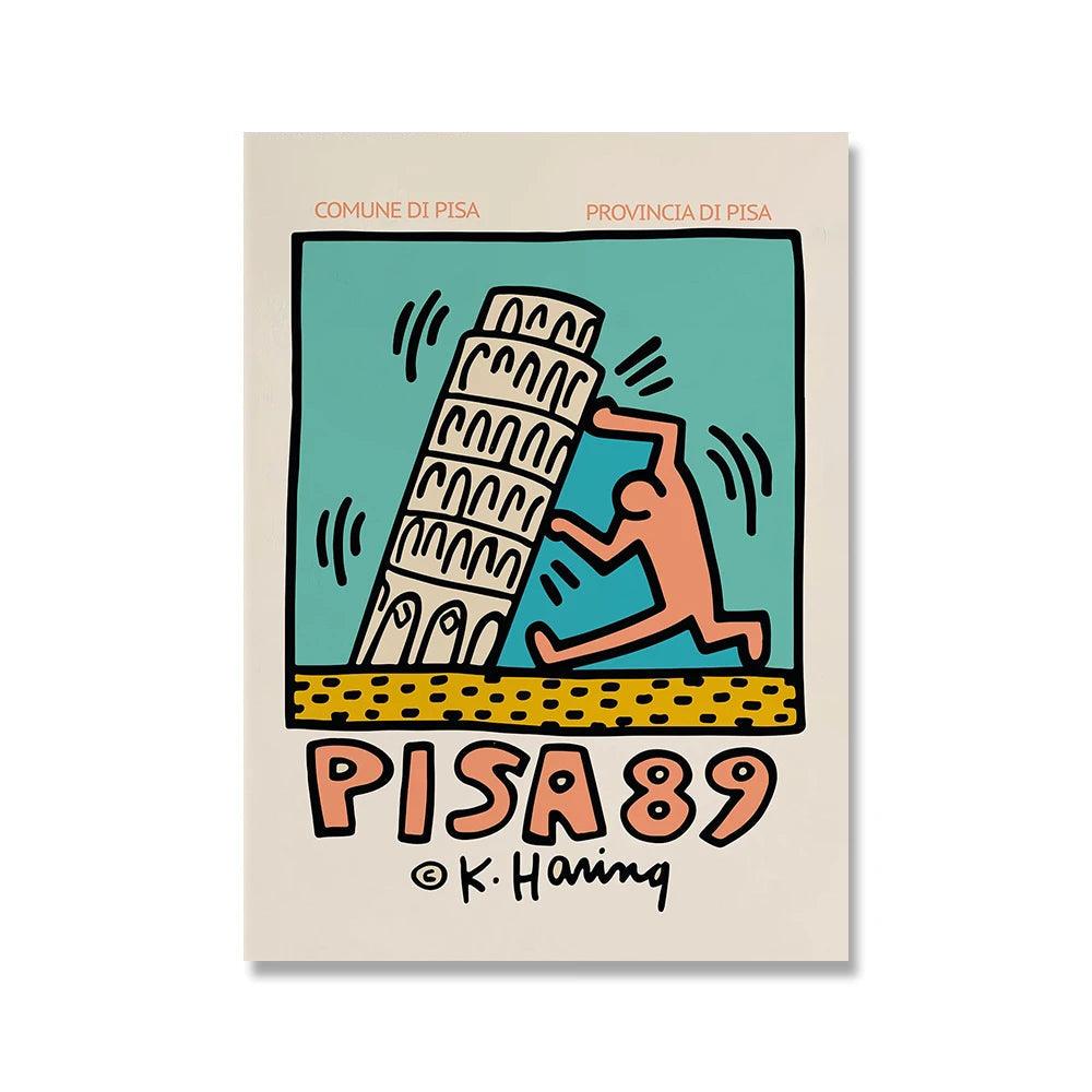 Keith Haring PISA 89 Pop Art Canvas Ziggy's Pop Toy Shoppe