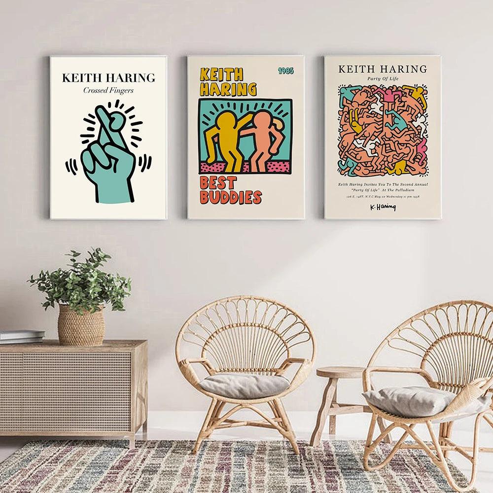 Keith Haring Party of Life Pop Art Canvas Ziggy's Pop Toy Shoppe