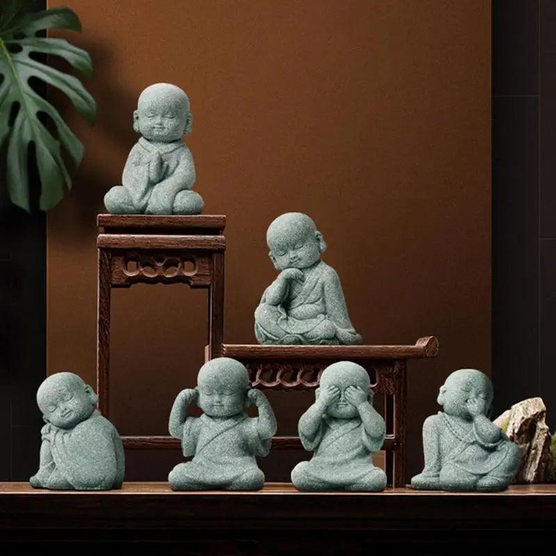 Mini Kung Fu Monk Statues for Garden or Fish Tanks Ziggy's Pop Toy Shoppe