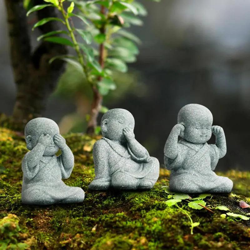 Mini Kung Fu Monk Statues for Garden or Fish Tanks Ziggy's Pop Toy Shoppe