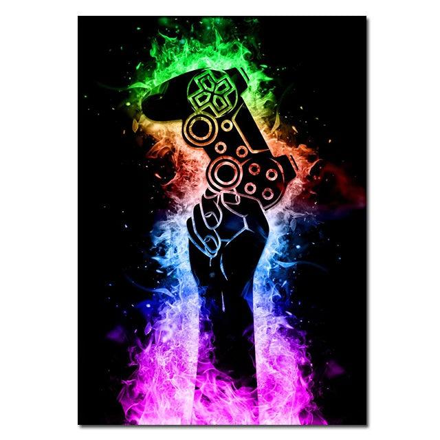 Punk Style Blacklight Controller in Hand Canvas Ziggy's Pop Toy Shoppe
